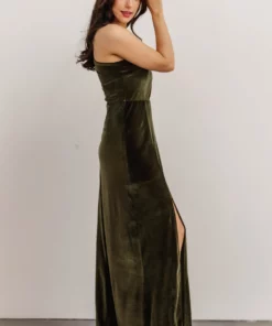 BB Custom Tatiana Velvet One Shoulder Maxi Dress | Olive Dresses 13 BB Custom Tatiana Velvet One Shoulder Maxi Dress | Olive Dresses