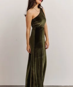 BB Custom Tatiana Velvet One Shoulder Maxi Dress | Olive Dresses 15 BB Custom Tatiana Velvet One Shoulder Maxi Dress | Olive Dresses