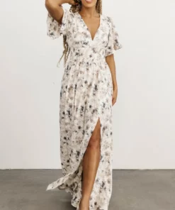 BB Custom Dresses Verona Smocked Maxi Dress | White Watercolor 14 BB Custom Dresses Verona Smocked Maxi Dress | White Watercolor