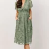 RR June Smocked Midi Dress | Green Dresses
