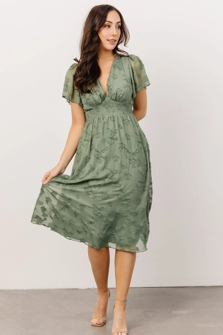 RR June Smocked Midi Dress | Green Dresses 6 RR June Smocked Midi Dress | Green Dresses
