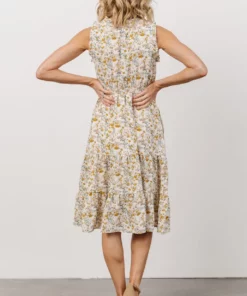 HAY Annie Ruffle Midi Dress | Yellow Floral 14 HAY Annie Ruffle Midi Dress | Yellow Floral