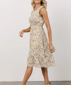 HAY Annie Ruffle Midi Dress | Yellow Floral 18 HAY Annie Ruffle Midi Dress | Yellow Floral