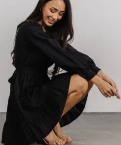 IL Keri Long Sleeve Short Dress | Black