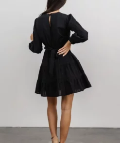 IL Keri Long Sleeve Short Dress | Black