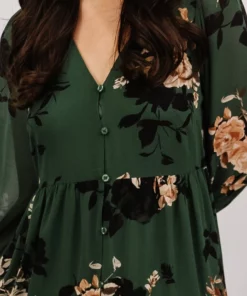 SL Margot Tiered Maxi Dress | Green Floral Dresses