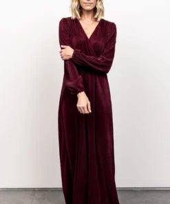 BB Custom Dresses Venus Pleated Maxi Dress | Mulberry