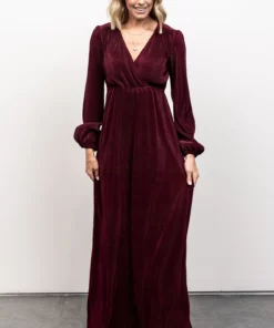 BB Custom Dresses Venus Pleated Maxi Dress | Mulberry
