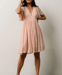 IL Fiona Pintuck Pleat Mini Dress | Peach Dresses 15 IL Fiona Pintuck Pleat Mini Dress | Peach Dresses