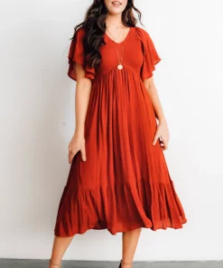 IL Dresses Felicity Smocked Dress | Rust