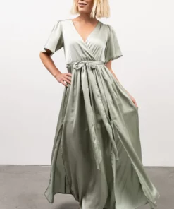 BB Custom Sicily Satin Maxi Dress | Sage 16 BB Custom Sicily Satin Maxi Dress | Sage