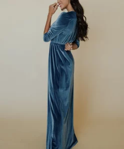 BB Custom Sofia Velvet Maxi Dress | Blue Dresses 20 BB Custom Sofia Velvet Maxi Dress | Blue Dresses