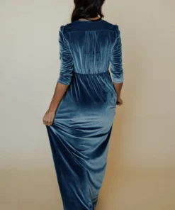 BB Custom Sofia Velvet Maxi Dress | Blue Dresses 22 BB Custom Sofia Velvet Maxi Dress | Blue Dresses