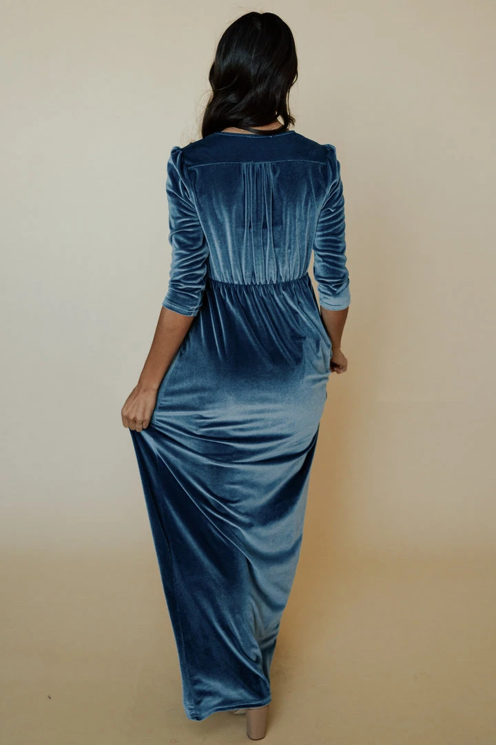 BB Custom Sofia Velvet Maxi Dress | Blue Dresses 11 BB Custom Sofia Velvet Maxi Dress | Blue Dresses