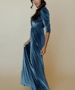 BB Custom Sofia Velvet Maxi Dress | Blue Dresses 21 BB Custom Sofia Velvet Maxi Dress | Blue Dresses