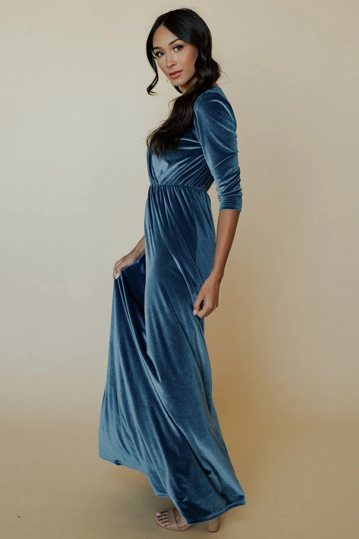 BB Custom Sofia Velvet Maxi Dress | Blue Dresses 10 BB Custom Sofia Velvet Maxi Dress | Blue Dresses