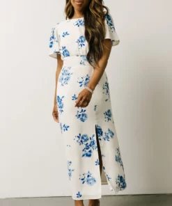 SL Eleanor Midi Dress | Cream + Blue Floral 15 SL Eleanor Midi Dress | Cream + Blue Floral