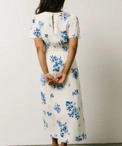 SL Eleanor Midi Dress | Cream + Blue Floral 14 SL Eleanor Midi Dress | Cream + Blue Floral