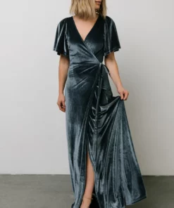 BB Custom Meghan Velvet Wrap Maxi Dress | Deep Blue 15 BB Custom Meghan Velvet Wrap Maxi Dress | Deep Blue