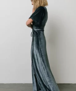 BB Custom Meghan Velvet Wrap Maxi Dress | Deep Blue 12 BB Custom Meghan Velvet Wrap Maxi Dress | Deep Blue