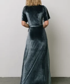 BB Custom Meghan Velvet Wrap Maxi Dress | Deep Blue 13 BB Custom Meghan Velvet Wrap Maxi Dress | Deep Blue