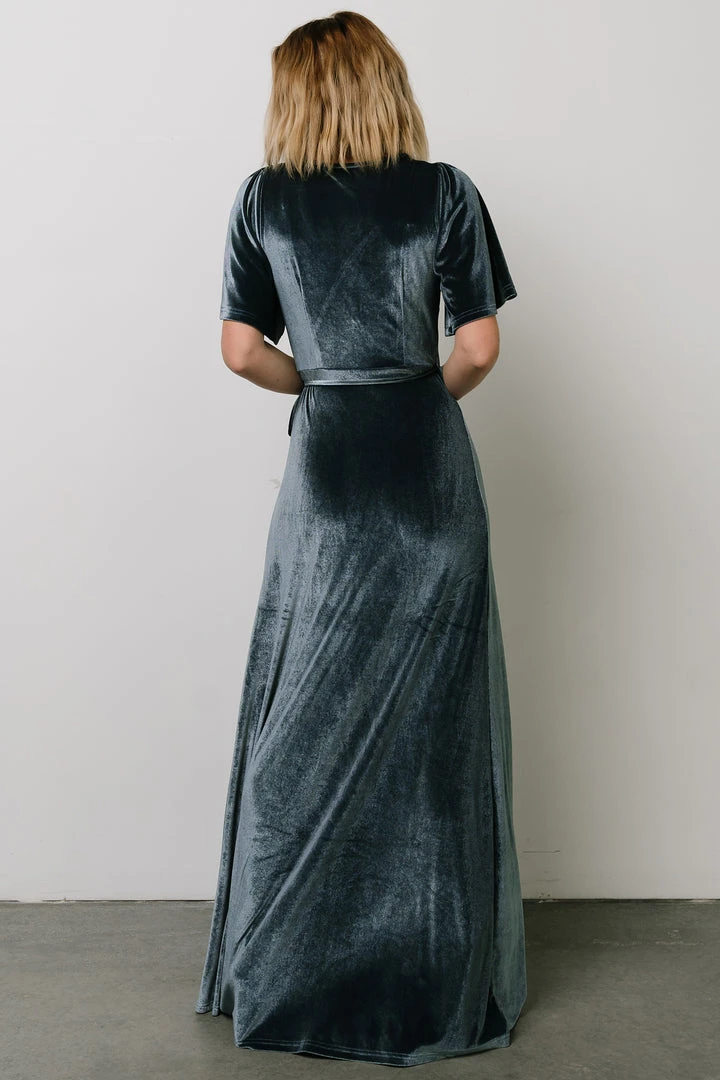BB Custom Meghan Velvet Wrap Maxi Dress | Deep Blue 5 BB Custom Meghan Velvet Wrap Maxi Dress | Deep Blue