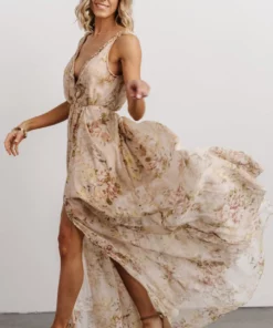 AK Adria Tank Maxi Dress | Tan Multi Floral