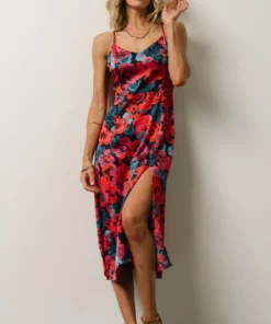 Dresses Agnes Slip Midi Dress | Blue + Pink Multi Floral