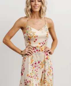 Dresses Agnes Slip Midi Dress | Cream + Multi Floral 12 Dresses Agnes Slip Midi Dress | Cream + Multi Floral