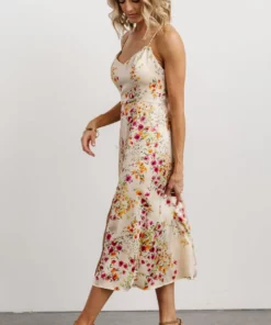 Dresses Agnes Slip Midi Dress | Cream + Multi Floral 9 Dresses Agnes Slip Midi Dress | Cream + Multi Floral