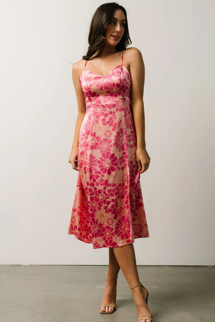 Agnes Slip Midi Dress | Pink Floral 1 Agnes Slip Midi Dress | Pink Floral