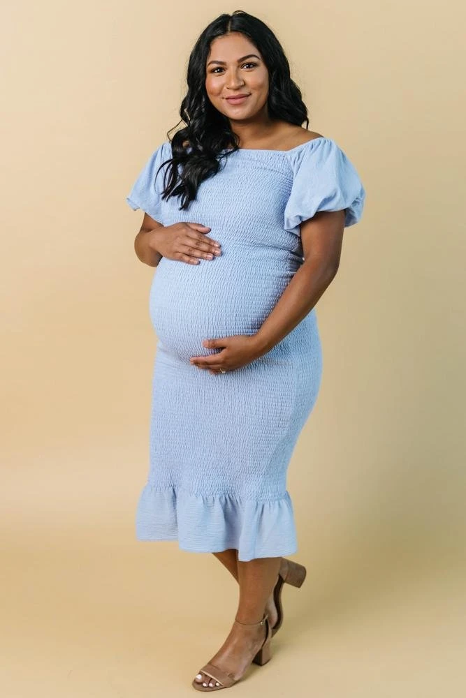 RR Dresses Alana Smocked Midi Dress | Blue 5 RR Dresses Alana Smocked Midi Dress | Blue