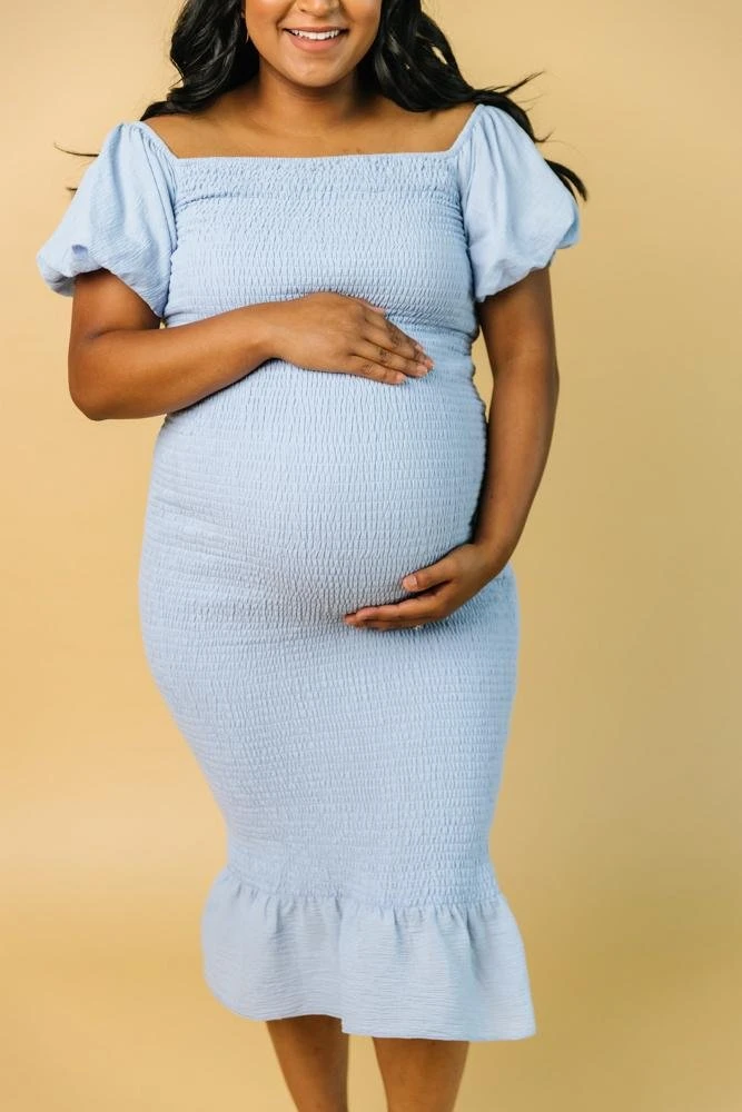 RR Dresses Alana Smocked Midi Dress | Blue 8 RR Dresses Alana Smocked Midi Dress | Blue