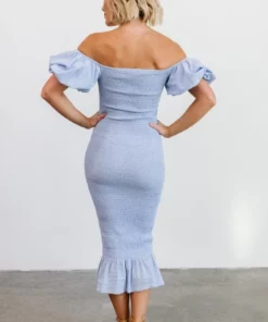 RR Dresses Alana Smocked Midi Dress | Blue 12 RR Dresses Alana Smocked Midi Dress | Blue