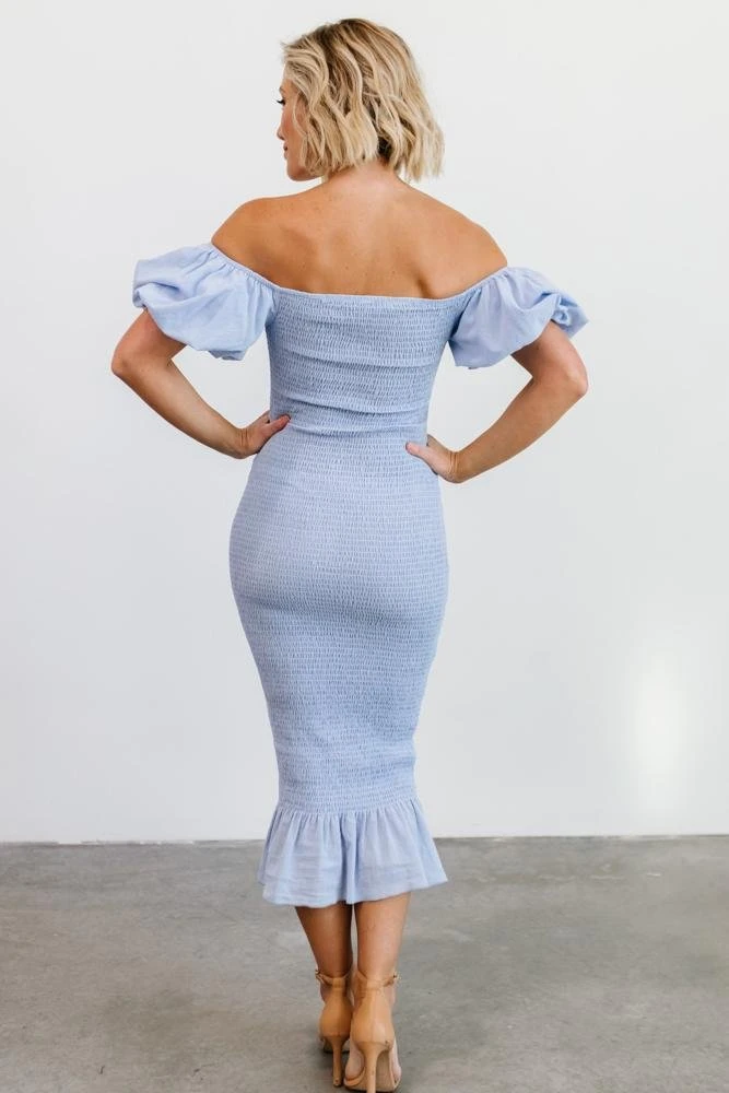 RR Dresses Alana Smocked Midi Dress | Blue 4 RR Dresses Alana Smocked Midi Dress | Blue