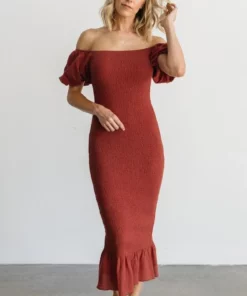 RR Alana Smocked Midi Dress | Clay Dresses