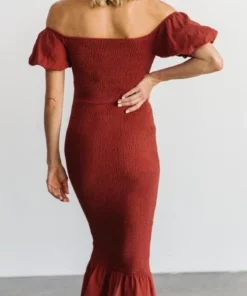 RR Alana Smocked Midi Dress | Clay Dresses