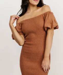 RR Alana Smocked Midi Dress | Mocha