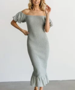 RR Alana Smocked Midi Dress | Sage Dresses