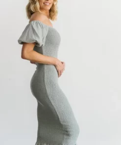 RR Alana Smocked Midi Dress | Sage Dresses
