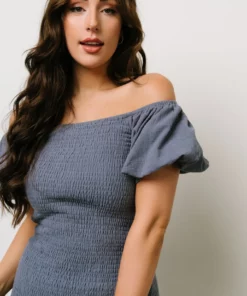 RR Dresses Alana Smocked Midi Dress | Slate