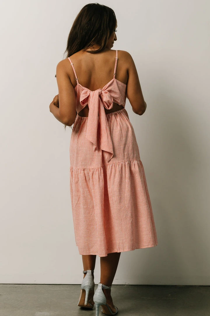 BS Dresses Alaska Open Tie Back Midi Dress | Clay 2 BS Dresses Alaska Open Tie Back Midi Dress | Clay