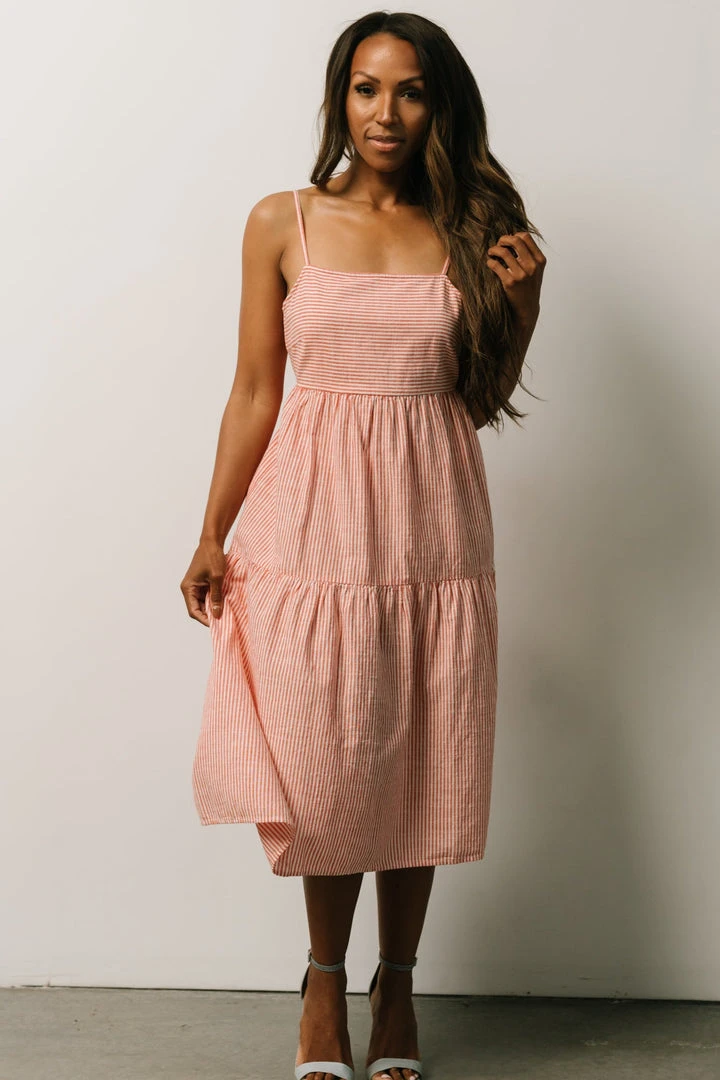 BS Dresses Alaska Open Tie Back Midi Dress | Clay 5 BS Dresses Alaska Open Tie Back Midi Dress | Clay