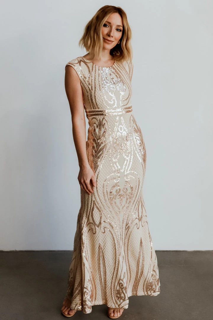 RR Alessia Sequin Gown | Champagne Dresses 4 RR Alessia Sequin Gown | Champagne Dresses