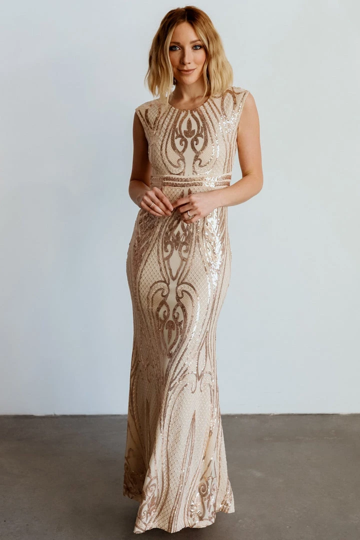 RR Alessia Sequin Gown | Champagne Dresses 3 RR Alessia Sequin Gown | Champagne Dresses