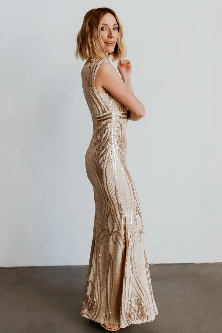 RR Alessia Sequin Gown | Champagne Dresses 5 RR Alessia Sequin Gown | Champagne Dresses