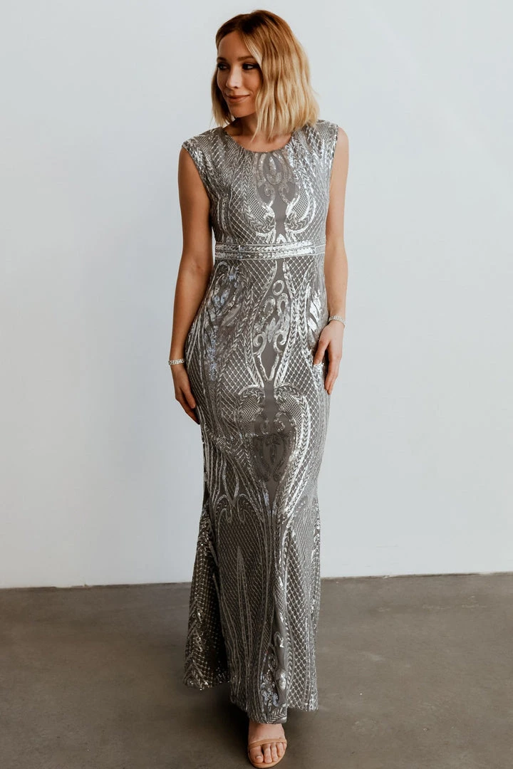 RR Alessia Sequin Gown | Pewter Dresses 2 RR Alessia Sequin Gown | Pewter Dresses