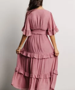 FT Alta Tiered Maxi Dress | Dusty Mauve Dresses