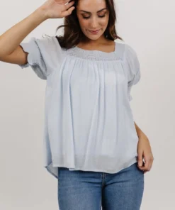 IL Alyssa Back Tie Top | Powder Blue