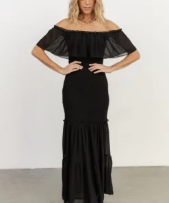 JH Amalfi Smocked Maxi Dress | Black